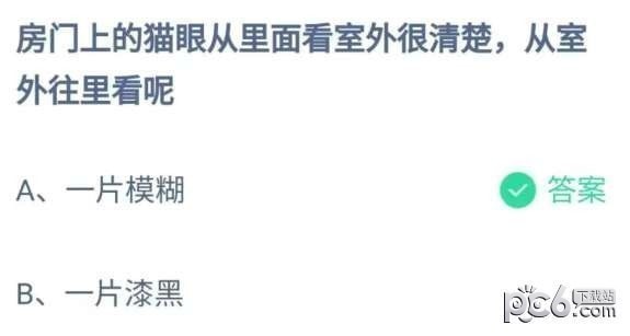 支付宝蚂蚁庄园小课堂问题答案 房门上的猫眼从里面看室外很清楚从室外往里看呢