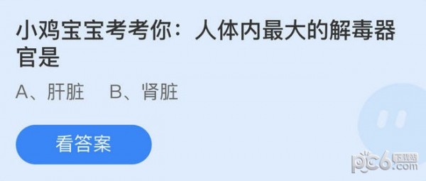 支付宝蚂蚁庄园今日答案11.25 人体内最大的解毒器官是