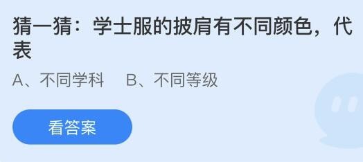 2023蚂蚁庄园6月27日答案 猜一猜学士服的披肩有不同颜色代表什么